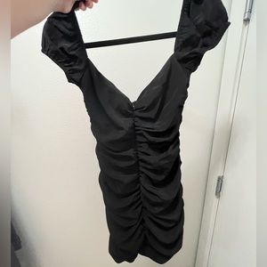 Tiger Mist - Black Ruched mini dress